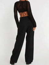 Openwork Tied Dropped Shoulder Cardigan - Trendsi - Flyclothing LLC