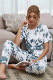 Tie-Dye Tee and Drawstring Waist Joggers Lounge Set - Trendsi - Flyclothing LLC