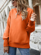 Dropped Shoulder Slit Sweatshirt - Trendsi - Flyclothing LLC