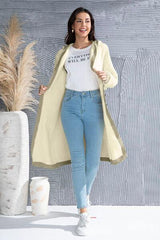 Button Up Contrast Trim Hooded Cardigan - Trendsi