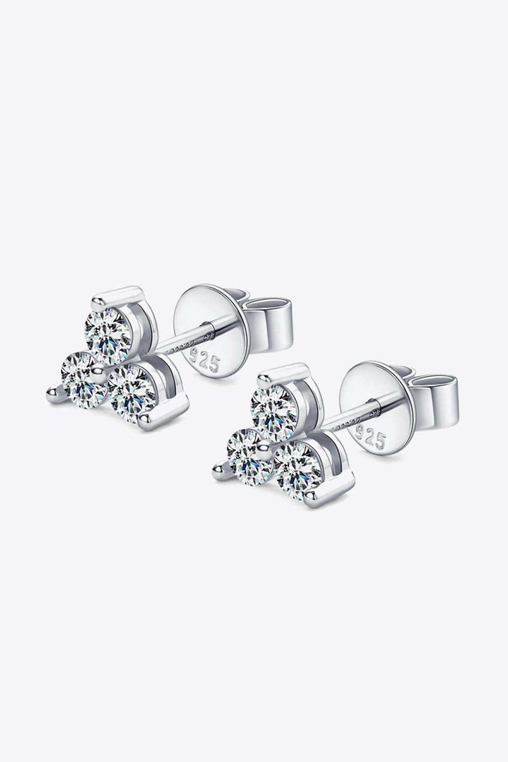 Moissanite 925 Sterling Silver Stud Earrings - Trendsi - Flyclothing LLC