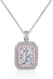 1 Carat Moissanite Geometric Pendant Chain Necklace - Trendsi