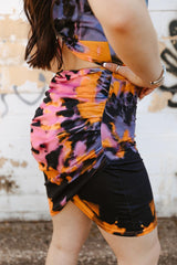 Floral Cutout Ruched Twist Front Dress - Trendsi