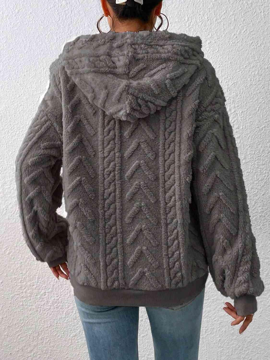 Drawstring Long Sleeve Hoodie - Trendsi