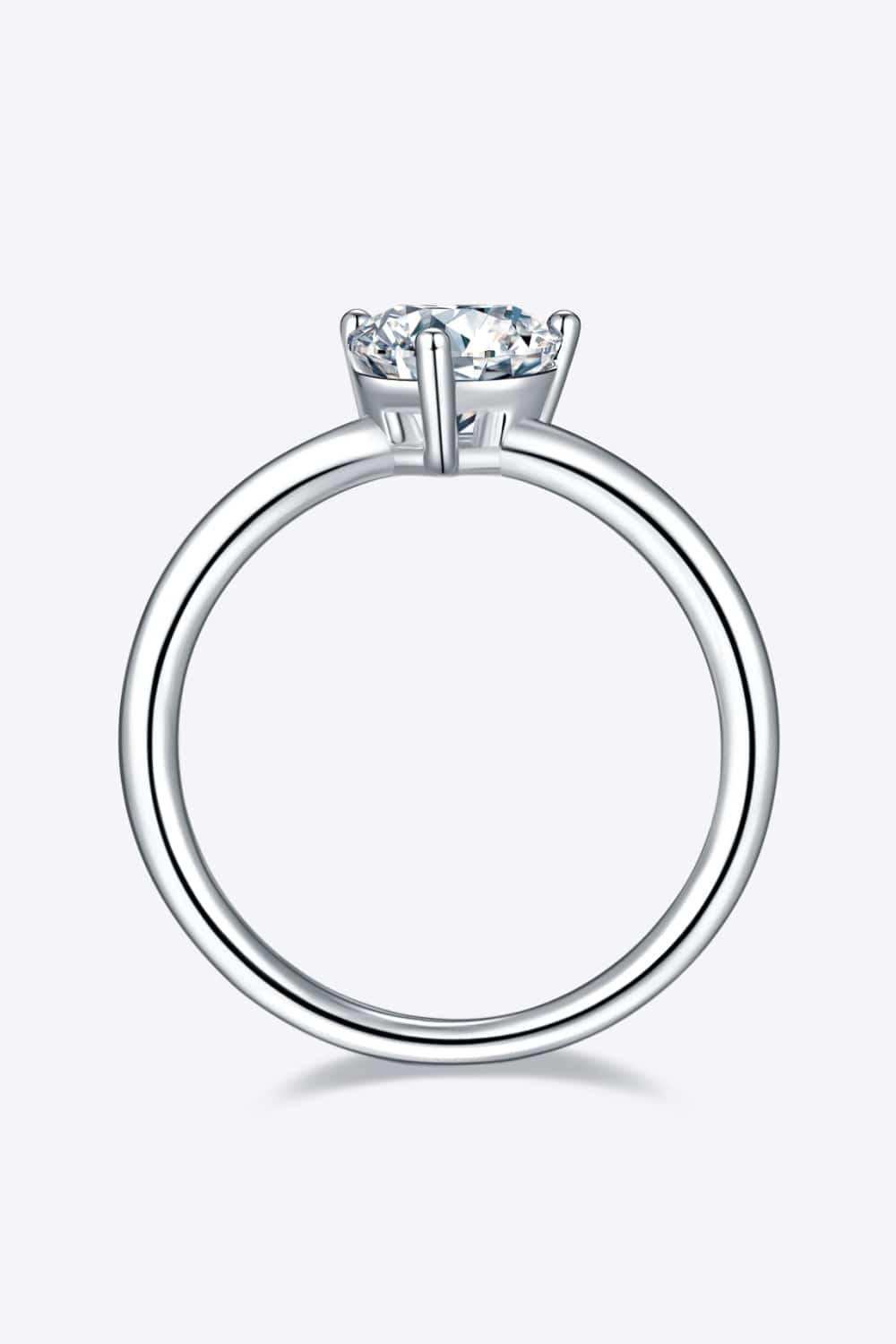 1 Carat Moissanite 925 Sterling Silver Solitaire Ring - Trendsi - Flyclothing LLC