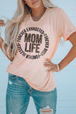 MOM LIFE Leopard Graphic Cuffed Tee - Trendsi