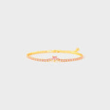 Heart Shape Inlaid Zircon 18K Gold-Plated Bracelet - Trendsi