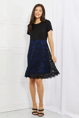 Yelete Full Size Contrasting Lace Midi Dress - Trendsi - Flyclothing LLC