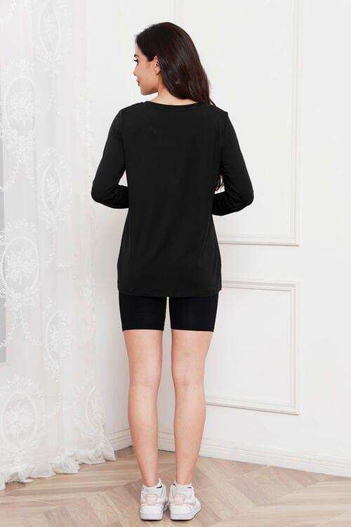 Basic Bae Full Size Round Neck Long Sleeve Top - Trendsi - Flyclothing LLC