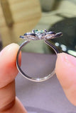 1 Carat Moissanite Flower Shape Open Ring - Trendsi
