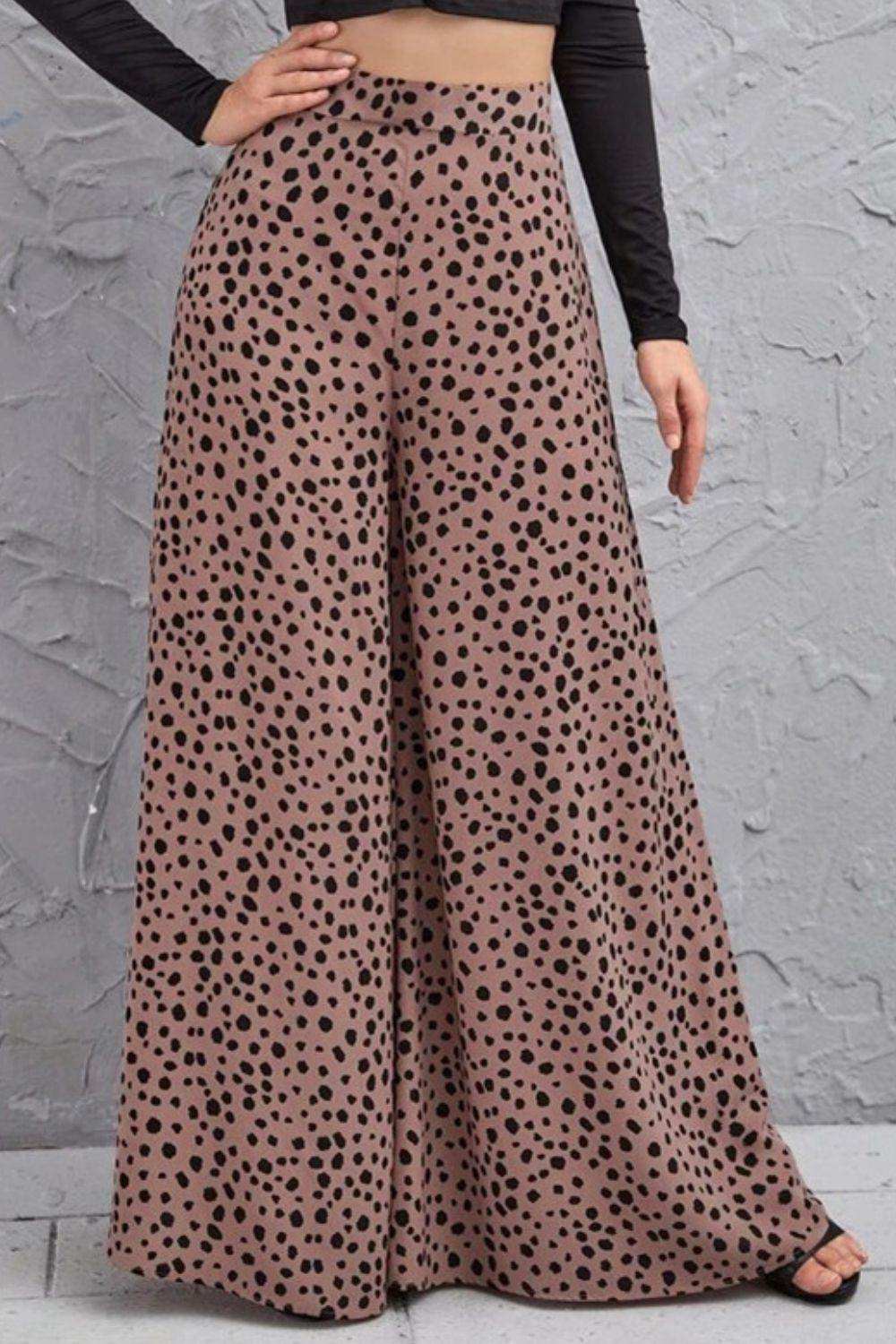 Animal Print High-Rise Culottes - Trendsi