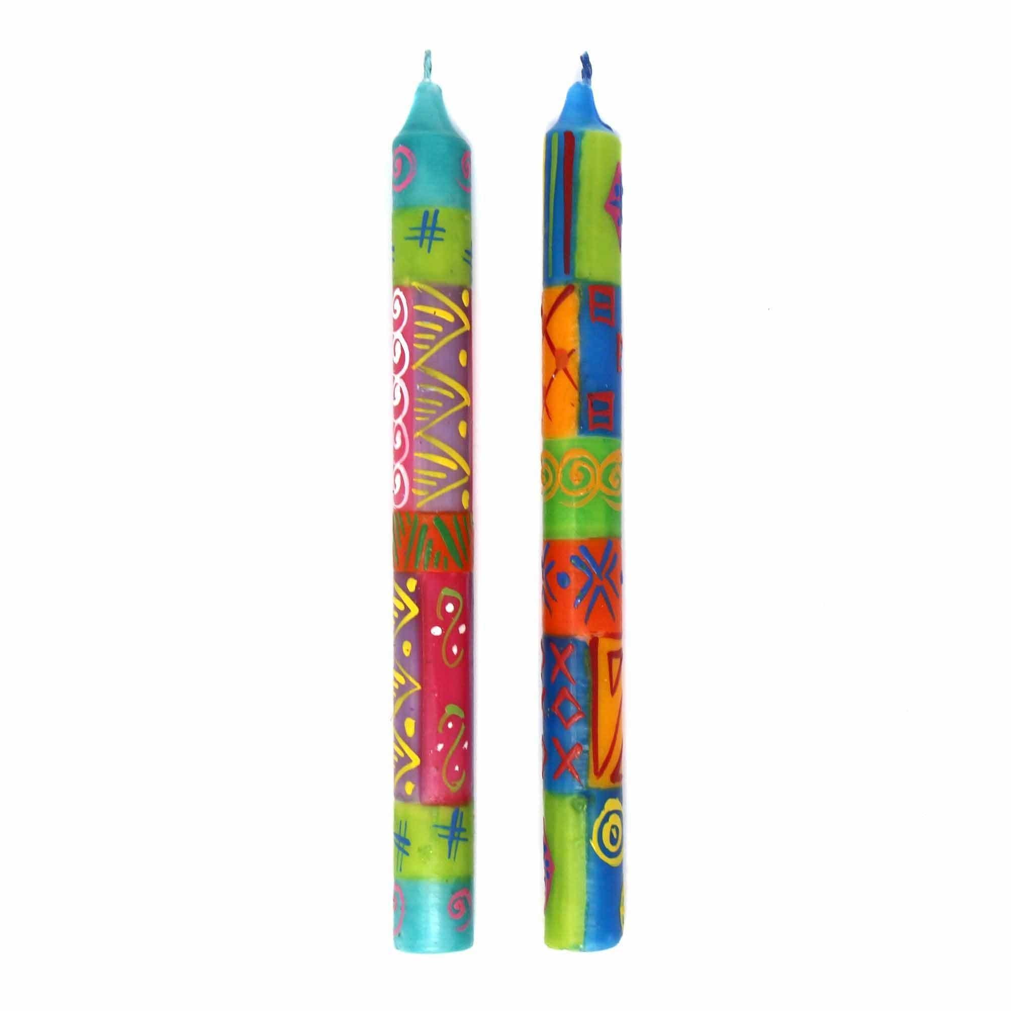 Hand-Painted Dinner Candles, Pair (Shahida Design) - Nobunto