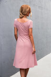 Scoop Neck Short Sleeve Dress - Trendsi