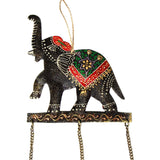 Embossed Elephant Chime, Hand-painted Recycled Iron - Asha Handicrafts