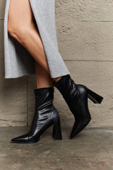 Weeboo Stacy Block Heel Sock Boots - Trendsi - Flyclothing LLC