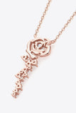 925 Sterling Silver 18K Rose Gold-Plated Pendant Necklace - Trendsi