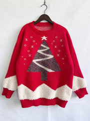 Christmas Tree Graphic Dropped Shoulder Sweater - Trendsi
