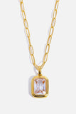 Zircon 18K Gold-Plated Geometrical Shape Pendant Necklace - Trendsi - Flyclothing LLC