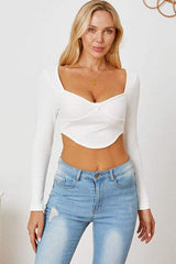Ribbed Long Sleeve T-Shirt - Trendsi - Flyclothing LLC