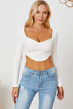 Ribbed Long Sleeve T-Shirt - Trendsi