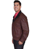 Scully BROWN FEATHERLITE DOUBLE COLLAR JACKET - Scully Leather - Flyclothing LLC