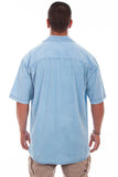 Scully DISTRESSED SKY BLUE THE TRAVELER Shirt - Scully Leather