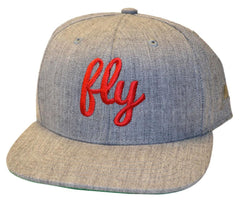 Fly Red & Gray Snap Back Hat - Flyclothing LLC