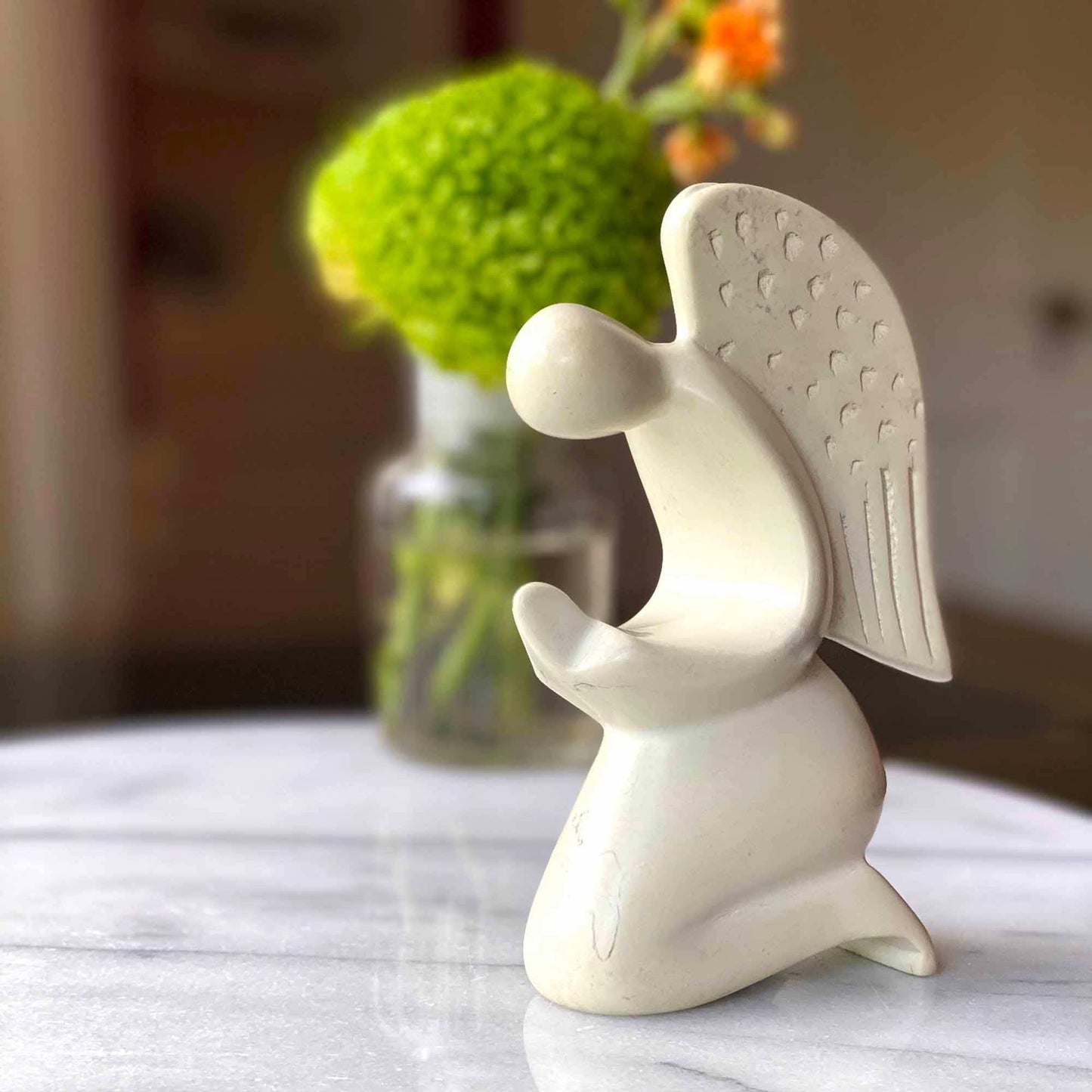 Praying Angel Soapstone Sculpture - Natural Stone - SMOLArt - Flyclothing LLC