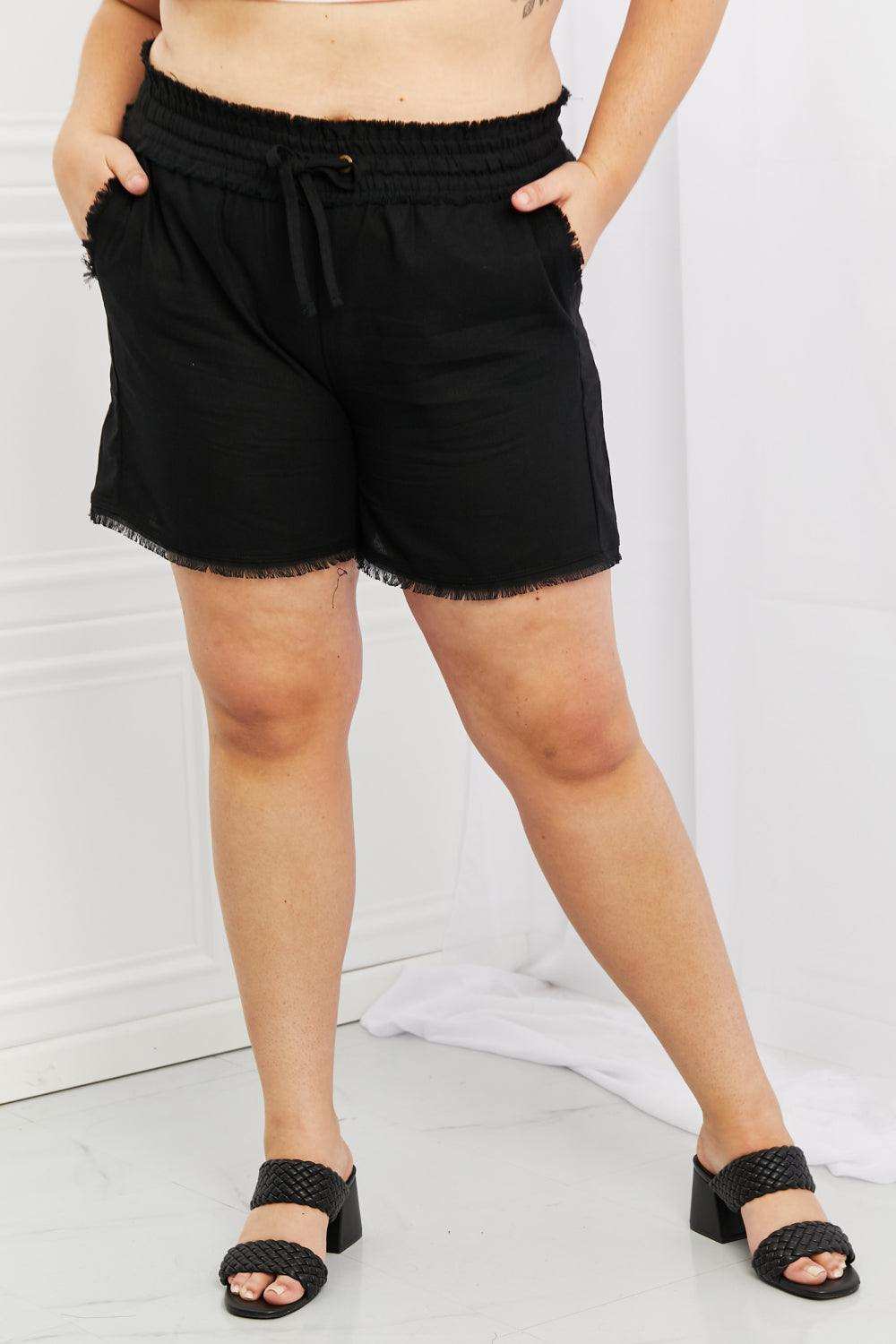 Zenana Seaside Full Size Linen Shorts - Trendsi - Flyclothing LLC