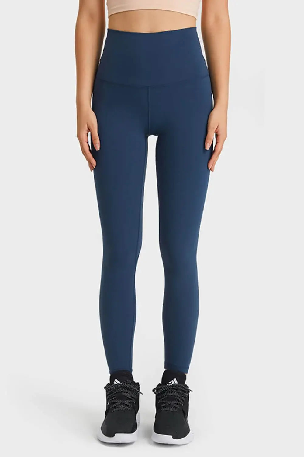 Feel Like Skin Elastic Waistband Yoga Leggings - Trendsi - Flyclothing LLC