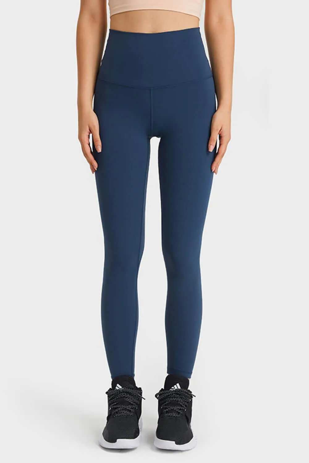 Feel Like Skin Elastic Waistband Yoga Leggings - Trendsi - Flyclothing LLC