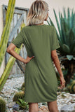 Twisted V-Neck Short Sleeve Dress - Trendsi - Flyclothing LLC