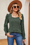 Square Neck Flounce Sleeve T-Shirt - Trendsi - Flyclothing LLC