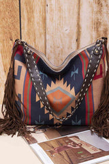 Geometric Canvas Tote Bag - Trendsi - Flyclothing LLC