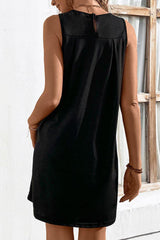 Round Neck Sleeveless Mini Dress - Trendsi