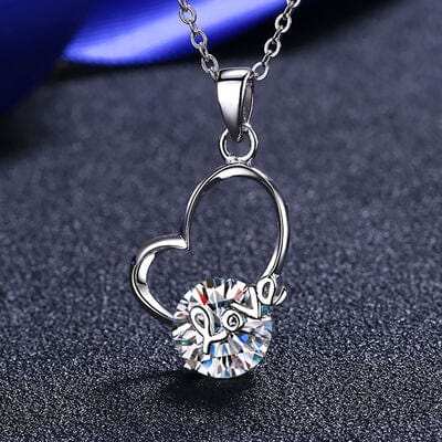 2 Carat Moissanite Heart 925 Sterling Silver Necklace - Trendsi - Flyclothing LLC