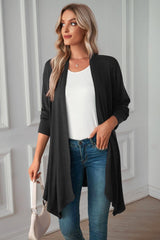 Open Front Long Sleeve Cardigan - Trendsi