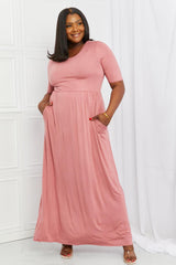 Celeste Sweetheart Full Size Short Sleeve Maxi Dress in Light Mauve - Trendsi