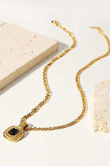 18K Gold Plated Inlaid Rhinestone Pendant Necklace - Trendsi - Flyclothing LLC