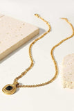 18K Gold Plated Inlaid Rhinestone Pendant Necklace - Trendsi - Flyclothing LLC