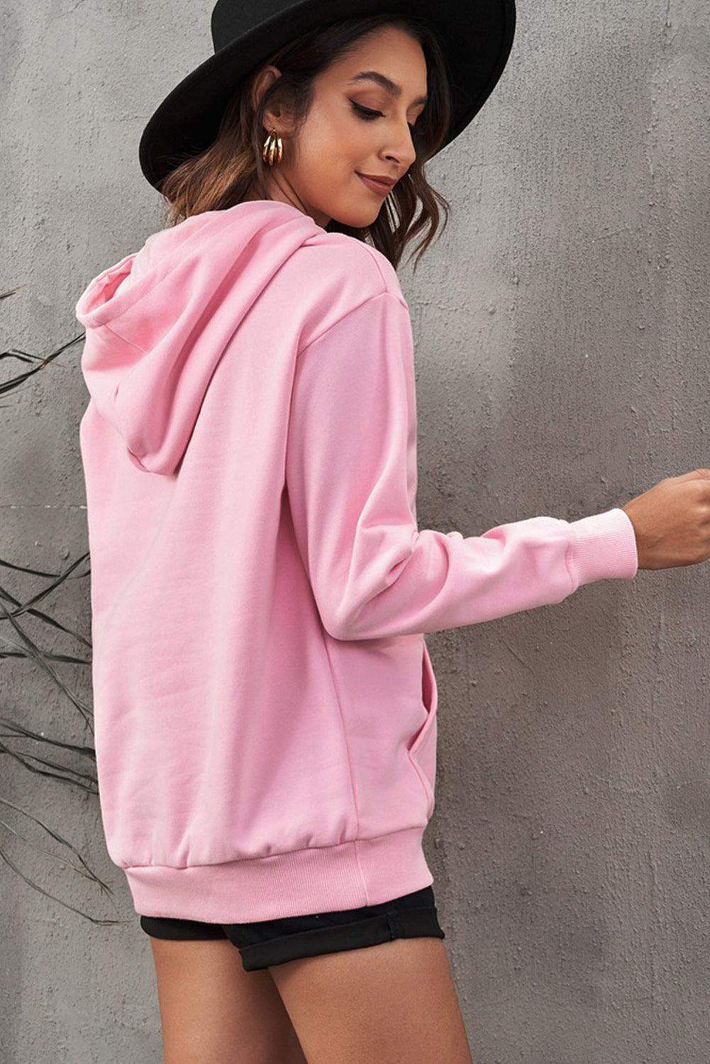 Dropped Shoulder Kangaroo Pocket Hoodie - Trendsi - Flyclothing LLC