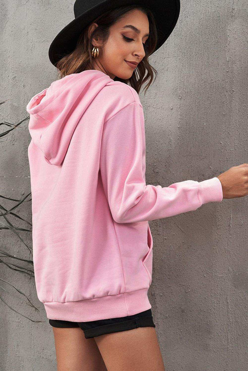 Dropped Shoulder Kangaroo Pocket Hoodie - Trendsi - Flyclothing LLC