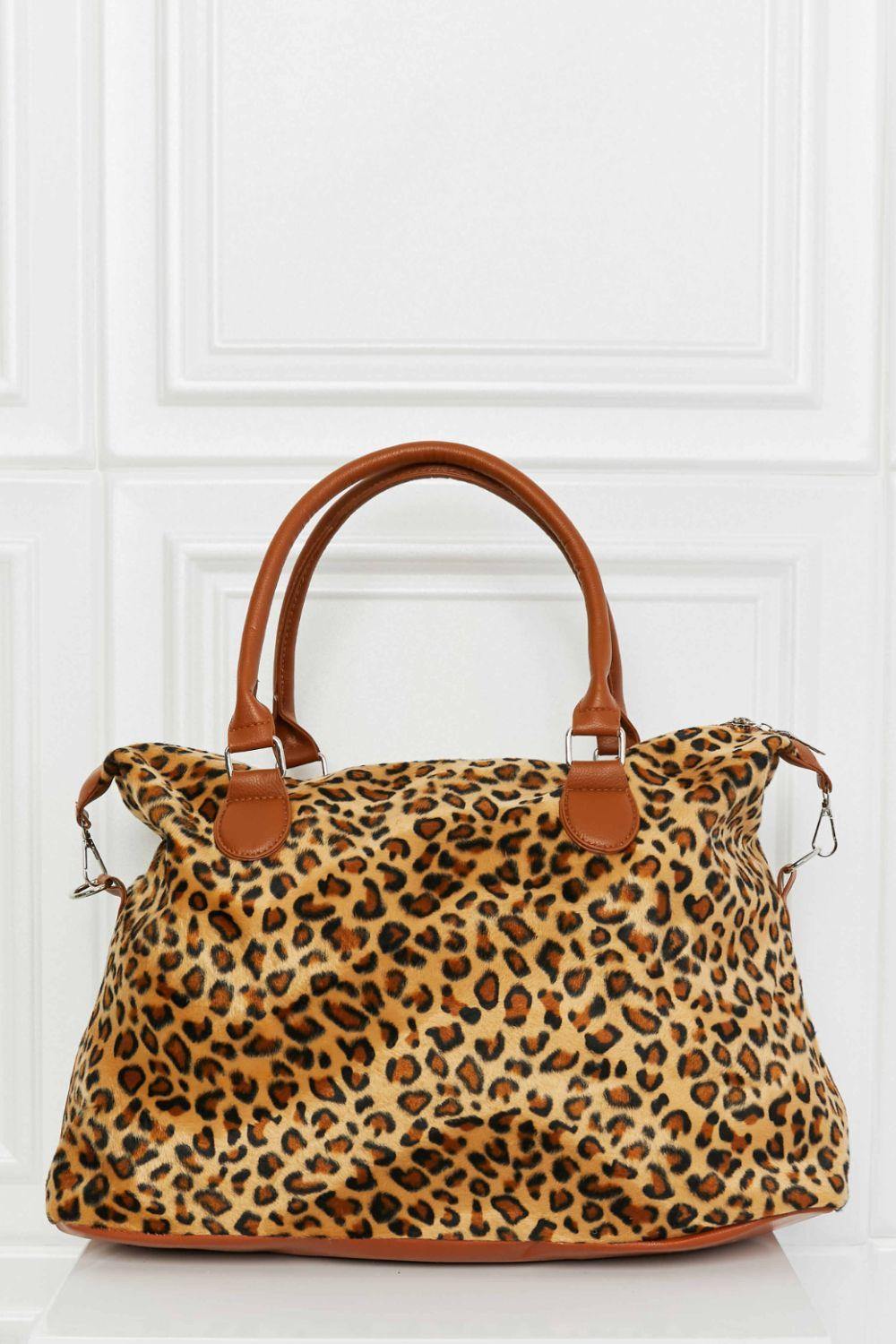 Animal Print Brushed Weekender Bag - Trendsi