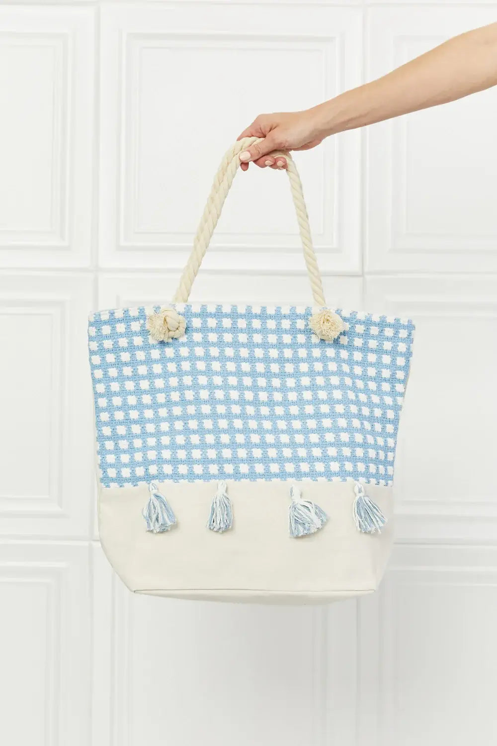 Justin Taylor Picnic Date Tassle Tote Bag - Trendsi - Flyclothing LLC