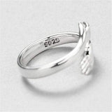 Hug Shape 925 Sterling Silver Bypass Ring - Trendsi