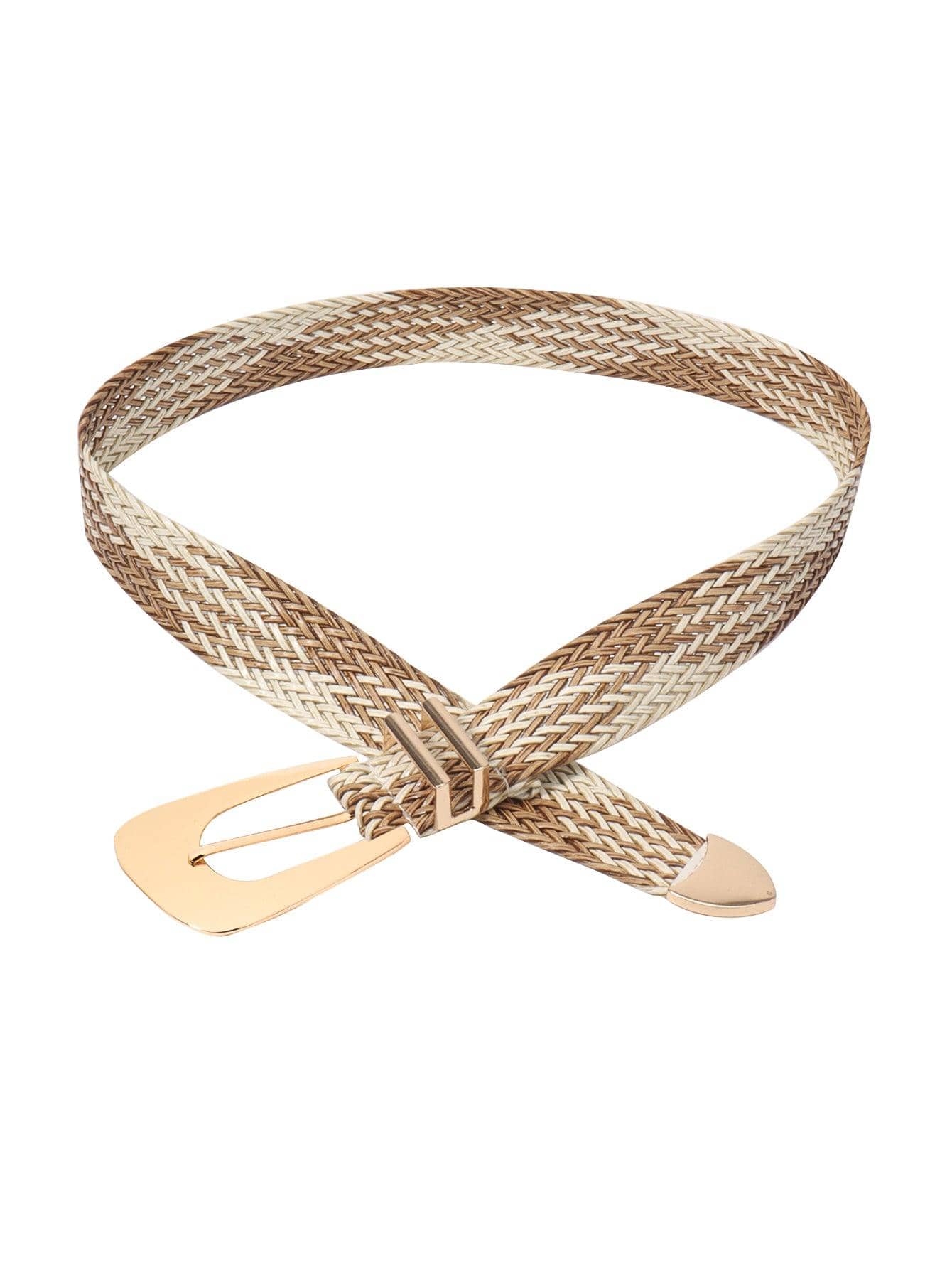 Irregular Buckle Braid Belt - Trendsi