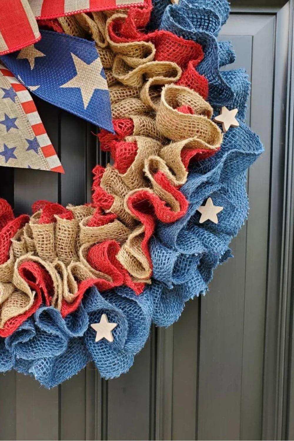 Independence Day Knit Wall Wreath - Trendsi - Flyclothing LLC