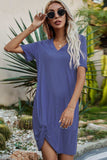 Twisted V-Neck Short Sleeve Dress - Trendsi - Flyclothing LLC