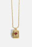 Heart Zircon Box Pendant Copper Necklace - Trendsi - Flyclothing LLC