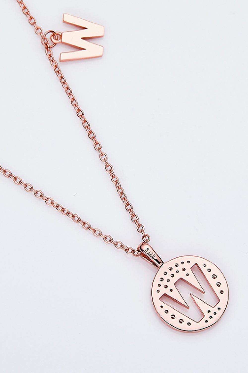 Moissanite U to Z Pendant Necklace - Trendsi - Flyclothing LLC